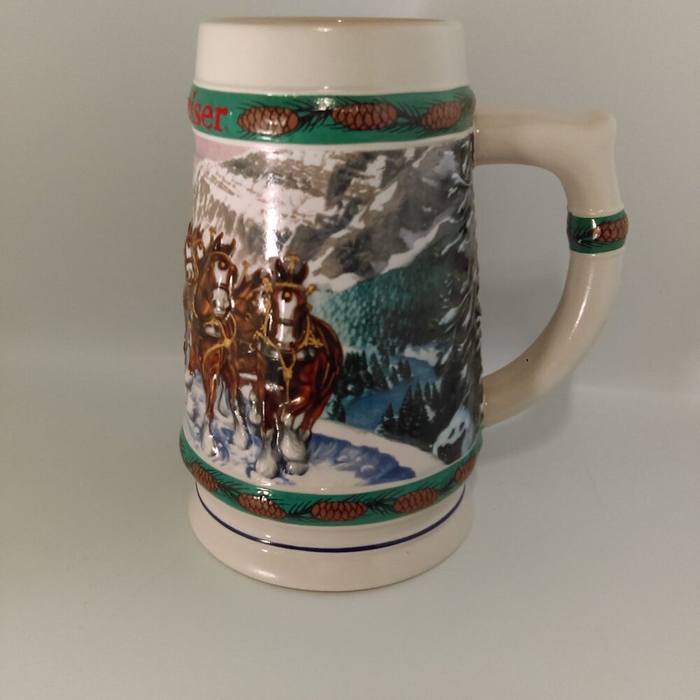 Vintage Budweiser Holiday Stein 1993 Special Delivery By Artist Nora Koerber